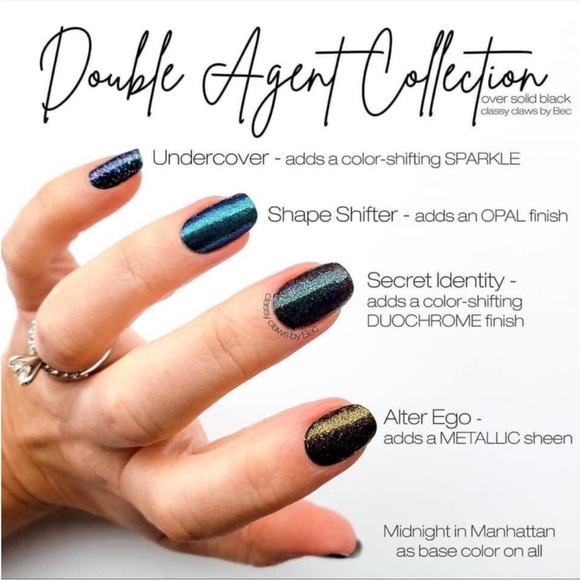 *Retired* Color Street: Undercover | Silver Gold Glitter Clear Overlay Blue - Picture 2 of 16